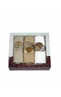 Набор полотенец кухонный NILTEKS "Латте" вафля 40*60-3 шт. НМ 577 V-25 белый