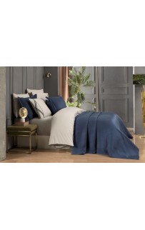 Комплект SAREV "KOLMIO" (покрывало +постельное белье) евро Y 882 v2 Lacivert/т. синий