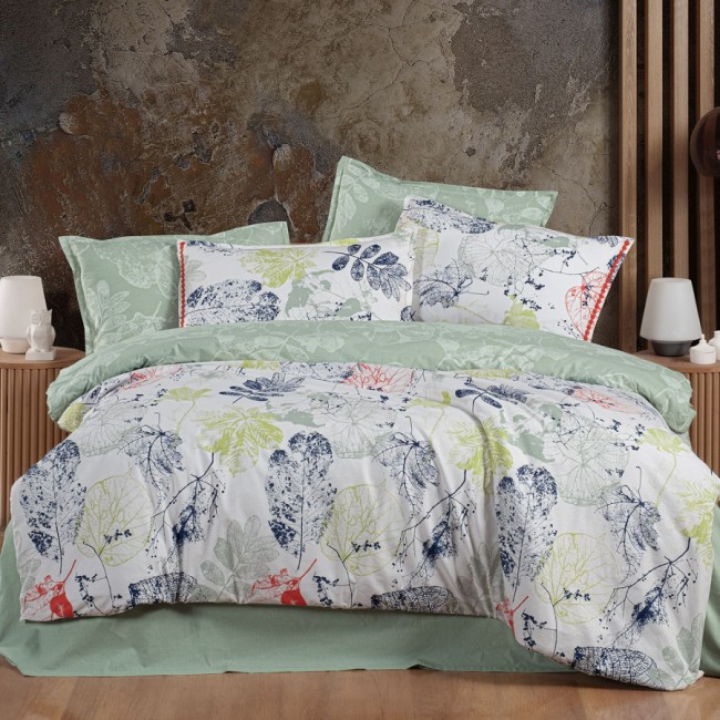 Постельное белье "Sarev Bazaar" ранфорс евро N377 HALORE v1/Yesil