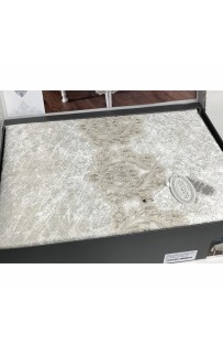 Скатерть Карвен "LUCCA"с салфетками 160*220 велюр с кружевом 25 предметов M 789 krem/кремовый