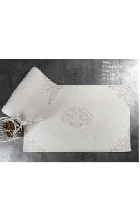 Набор ковриков для ванной с аппликацией и кружевами "TUAL" 60х50/60х100 KV 258 (Акция)