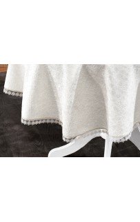 Скатерть Карвен "VELA" 160*160 велюр с кружевом круглая M 787 kappuccino/капучино Скатерть Карвен "VELA" 160*160 велюр с кружевом круглая M 787 kappuccino/капучино