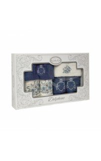 Набор полотенец в коробке Карвен "ARMA" махра 30*50(2)/ 50*90(2)/70*140(2) HS1718 индиго