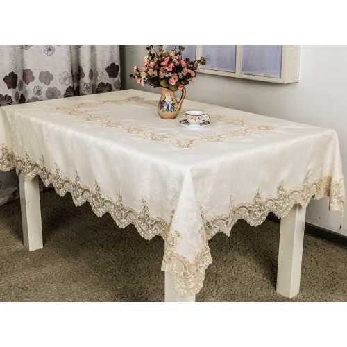 Скатерть "Карвен" жаккард с гипюром 160*300 М 612-5 (Акция)