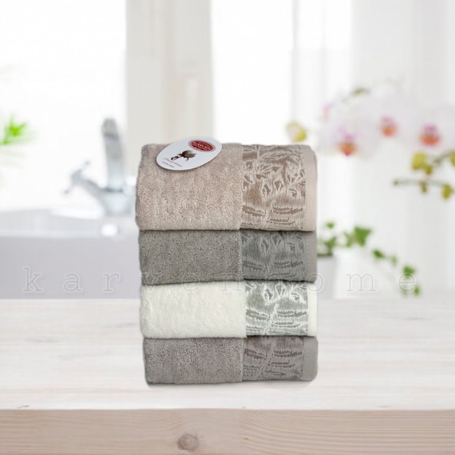 Набор полотенец Карвен "SONBAHAR" Cotton (penye) 70*140 4шт. махра HS 1005 Набор полотенец Карвен "SONBAHAR" Cotton (penye) 70*140 4шт. махра HS 1005