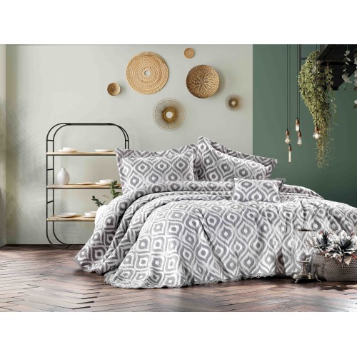 Покрывало ZEBRA "ALL DAYS IKAT" 1.5 сп (180*250) Y870 fume/серый (Акция)