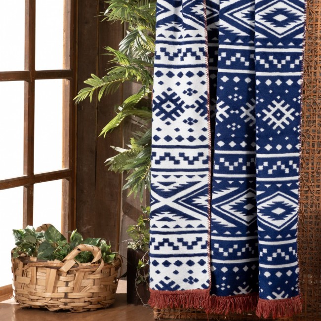 Плед Sarev хлопок 1,5 спальн. Р 917 ETNO V2/LACIVERT