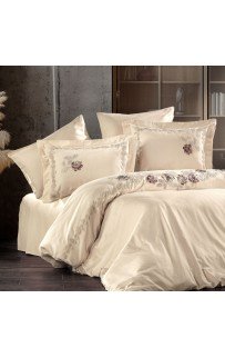 Постельное белье Zebra casa сатин с кружевом евро N169 ROSENGART capp