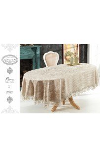 Скатерть Карвен "RINA" 260*160 велюр с кружевом овал M 785 capucino/капучино Скатерть Карвен "RINA" 260*160 велюр с кружевом овал M 785 capucino/капучино