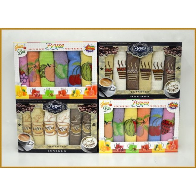 Полотенце кухонное "BEYZA" вафля с выш. 45*65 6шт. НМ 481 (Акция)