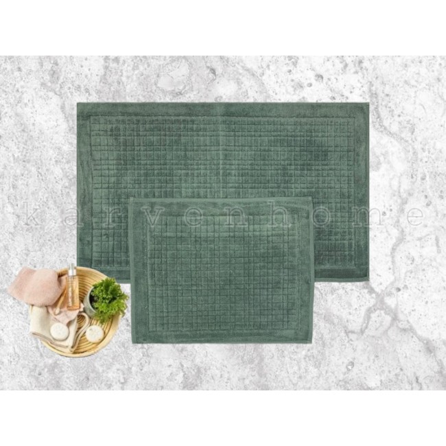 Набор ковриков для ванной Карвен EKOSE KV 424 koyu yesil/хаки. Набор ковриков для ванной Карвен EKOSE KV 424 koyu yesil/хаки.
