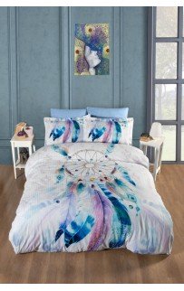 Постельное белье Карвен Stripe Satin с цветным принтом 1.5 спальное N249 -SB001(4пр.) (Акция)