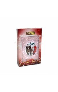Полотенце Rebeka" Новый год" махра 50*90 1шт HS 1710 v4 pudra/пудровый (Акция)