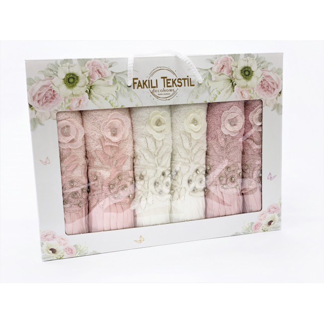 Набор полотенец Карвен "FAKILI" AP. INCILI махра 50*90 6 шт. HS 1454