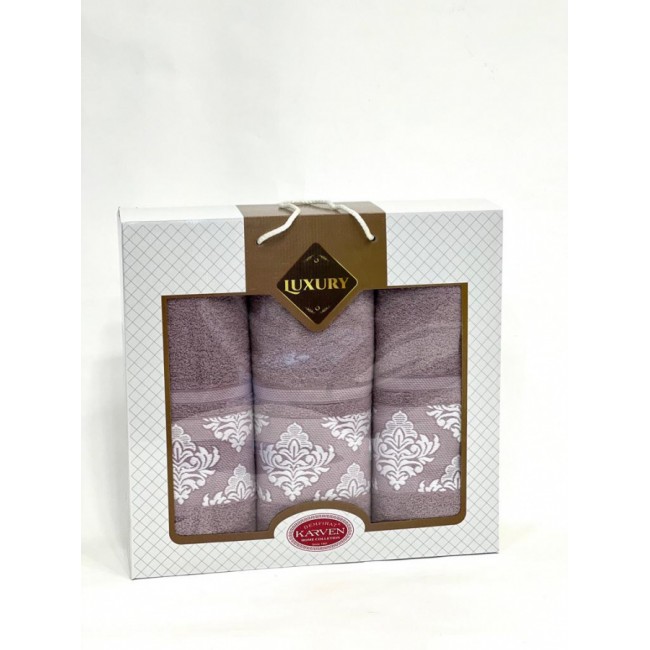 Набор полотенец Карвен "Y DAMASK" махра 50*90(2)/70*140 HS 1702 v3 сиреневый
