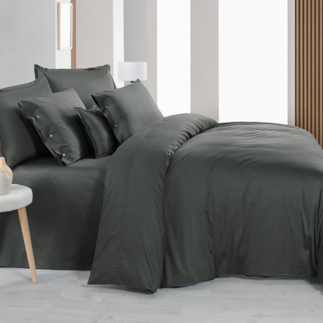 Постельное белье "Sarev" (300 tc) сатин 1,5 спальное N379 MONOCHROME v9/Dark-Gray