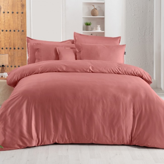 Постельное белье "Sarev" (300 tc) сатин евро N380 MONOCHROME v11/Garnet