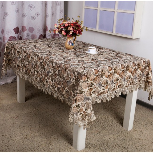 Скатерть "Карвен" печать с гипюром 160*260 М 614-4 (Акция)