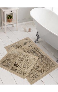 Набор ковриков для ванной Карвен NOSTALJI хлопок/вискоза 50*60-60*100 KV 429 bej/бежевый Набор ковриков для ванной Карвен NOSTALJI хлопок/вискоза 50*60-60*100 KV 429 bej/бежевый