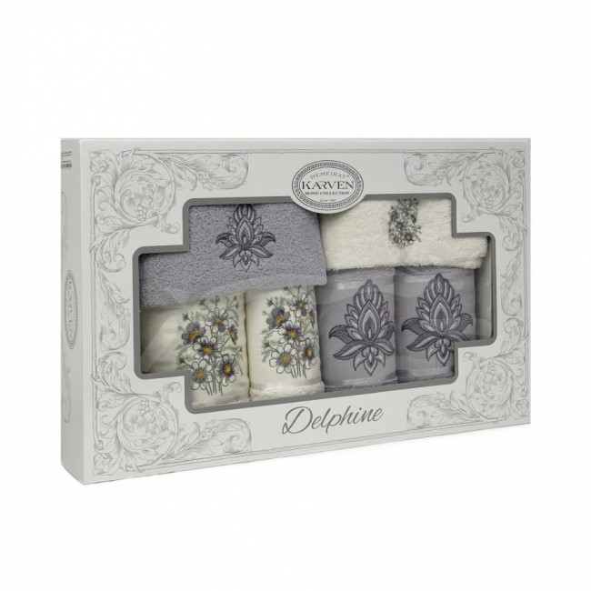 Набор полотенец в коробке Карвен "HENNA" махра 30*50(2)/ 50*90(2)/70*140(2) HS1718 св.серый Набор полотенец в коробке Карвен "HENNA" махра 30*50(2)/ 50*90(2)/70*140(2) HS1718 св.серый