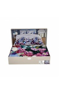 Постельное белье Карвен Stripe Satin с цветным принтом 1.5 спальное N249 -SB007(4пр.) (Акция)