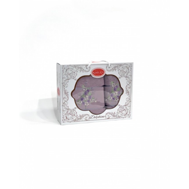 Набор полотенец Карвен "SAKURA" махра 50*90/70*140 HS 1614 v5 сиреневый