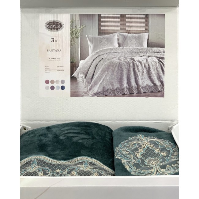 Комплект Карвен "SANTANA"(покрывало+2 наволочки) евро 3 предмета Y855 yesil/изумруд (акция) Комплект Карвен "SANTANA"(покрывало+2 наволочки) евро 3 предмета Y855 yesil/изумруд (акция)