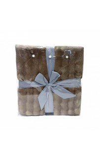 Плед Karven фланель евро PL 012 SOLID BUBBLE v2/Dark Brown