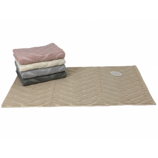 Коврик для ног Карвен "WAWE" 50*80 махра KV 434 bej