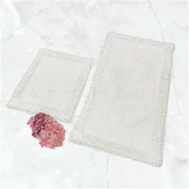 Набор ковриков для ванной Карвен K.M.DUZ/с бахрамой 60*100-60*50 KV 425 krem/крем.