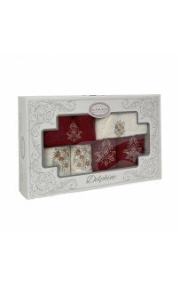 Набор полотенец в коробке Карвен "HENNA" махра 30*50(2)/ 50*90(2)/70*140(2) HS1718 бордовый