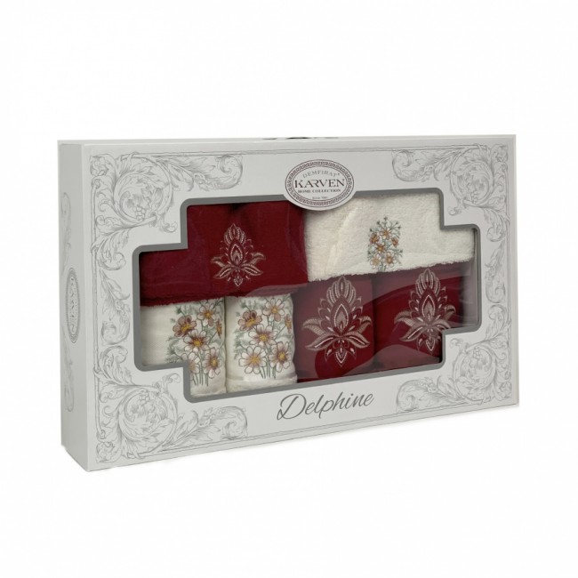Набор полотенец в коробке Карвен "HENNA" махра 30*50(2)/ 50*90(2)/70*140(2) HS1718 бордовый Набор полотенец в коробке Карвен "HENNA" махра 30*50(2)/ 50*90(2)/70*140(2) HS1718 бордовый