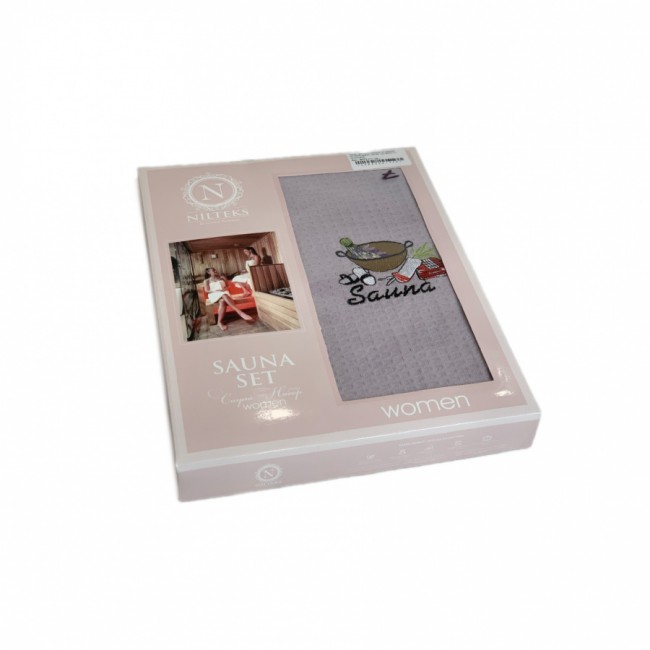 Парео для бани женское на липучке NILTEKS вафля 160*80 1шт B372 v11 св.лиловый