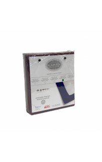 Простынь Карвен Stripe Satin на резинке+наволочки 160*200 +33см/ 50*70(2)+5см сатин indigo/индиго (Акция)