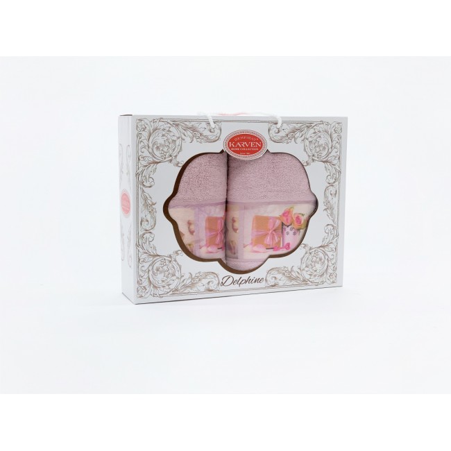 Набор полотенец Карвен " Женский" махра с печатью 50*90/70*140 HS 1537