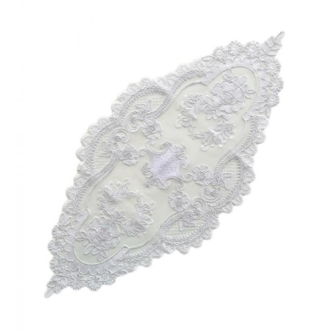 Дорожка Карвен 95*40 велюр с кружевом М839/1537 B01 белый Дорожка Карвен 95*40 велюр с кружевом М839/1537 B01 белый