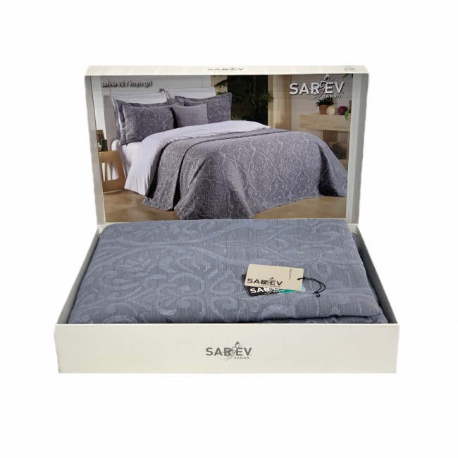 Комплект SAREV "SALVIA" (покрывало с наволочками) евро 4 пр. Y 958 v2 K.gri/т.серый Комплект SAREV "SALVIA" (покрывало с наволочками) евро 4 пр. Y 958 v2 K.gri/т.серый