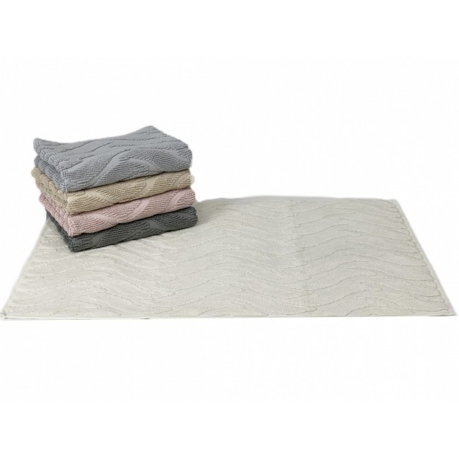 Коврик для ног Карвен "WAWE" 50*80 махра KV 434 krem/крем