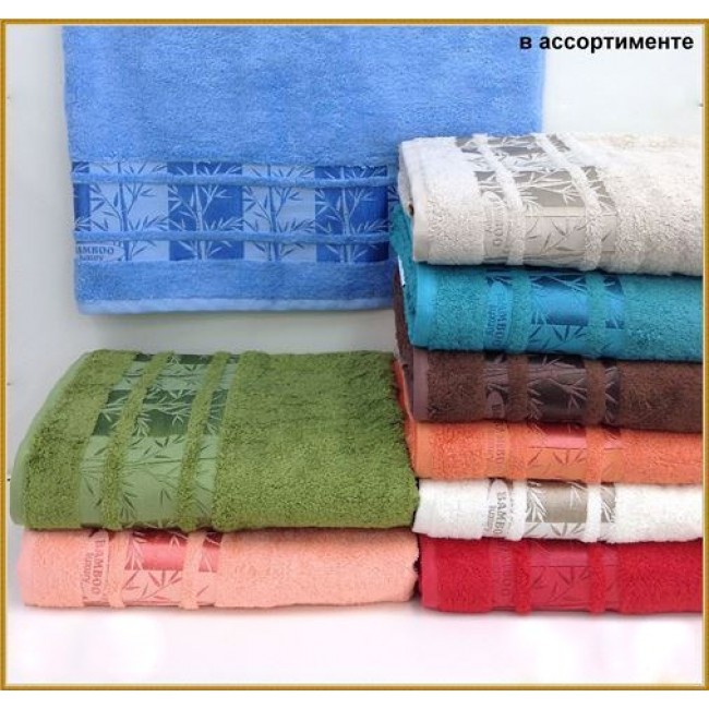 Полотенце "Золотая ветка" бамбу 70*140 4шт. Н 1467 (Акция)