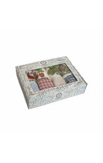 Набор полотенец кухонный NILTEKS"ФРУКТЫ" вафля 50*70 4 шт.НМ 763 v9 крем/цветной