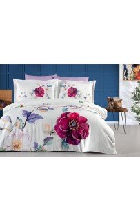 Постельное белье Карвен Stripe Satin с цветным принтом евро N250 -SB020 (6пр.) (Акция)