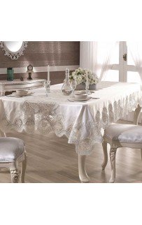 Скатерть ZEBRA "MATILDA" 160*260  с гипюром М 714
