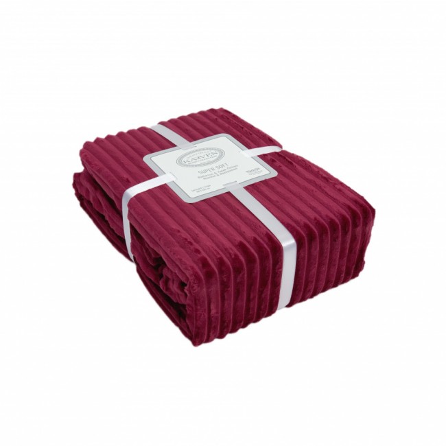 Плед KARVEN Super Soft "DIAS" 200*220 п/э евро Р 942 бордовый (Акция).