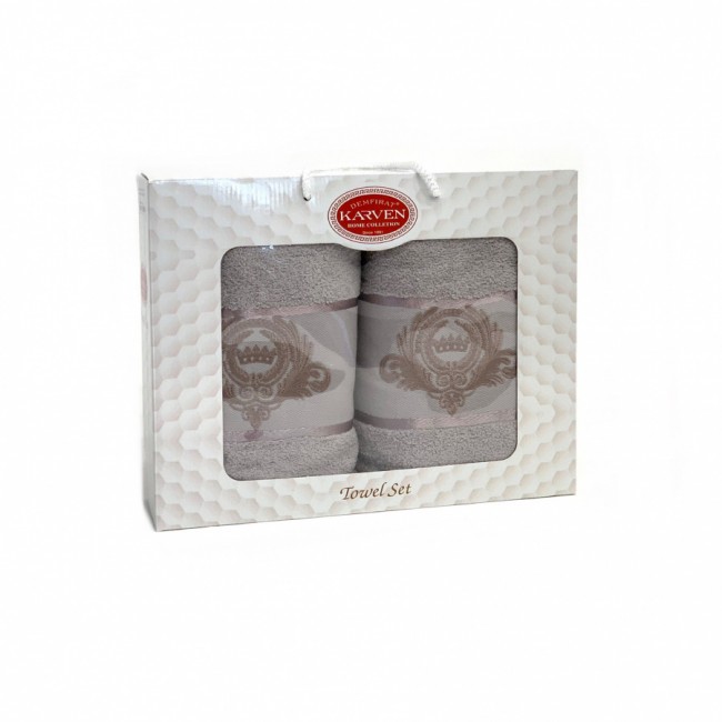 Набор полотенец Карвен " TAG" махра 50*90/70*140 HS 1689 v11 серый 2