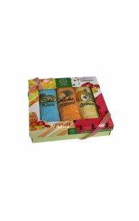 Набор полотенец кухонный NILTEKS "ФРУКТЫ" вафля 40*60-3 шт. НМ 740 v14 голуб/оранж/желтый