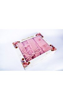 Халат FAKILI Карвен "DANTELLI" с кружевом и 50*90 70*140 полотенца махра В 1051