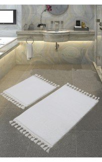 Набор ковриков для ванной Карвен POST DOKUMA SACAKLI/мех с бахрамой KV 414 beyaz/белый Набор ковриков для ванной Карвен POST DOKUMA SACAKLI/мех с бахрамой KV 414 beyaz/белый