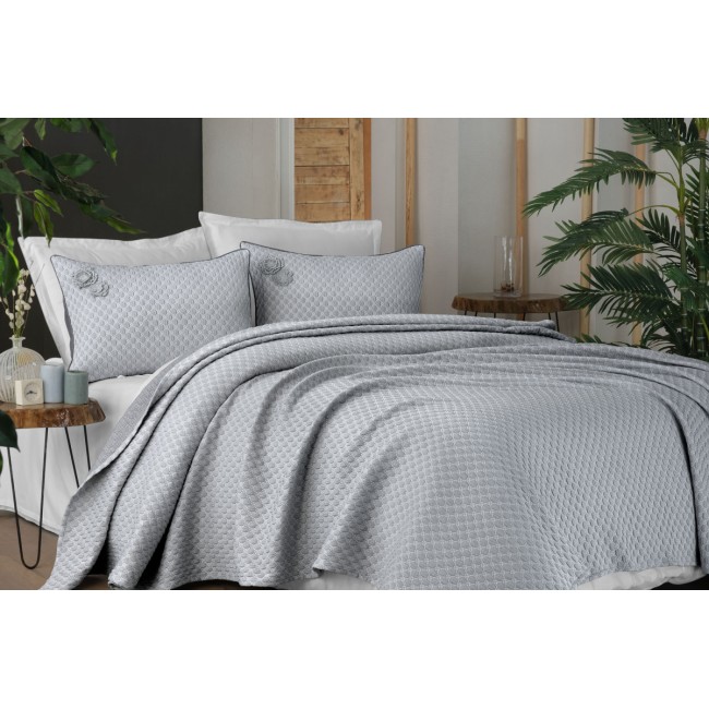 Комплект SAREV "BELIS" (покрывало летнее +наволочка) 1.5 сп 2 пр (170*230/50*70) Y 862v2 gri/серый.
