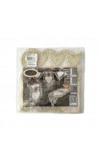 Скатерть Карвен 80*80 велюр с кружевом М844/1781 K15 крем