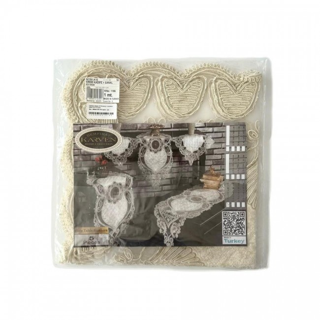 Скатерть Карвен 80*80 велюр с кружевом М844/1781 K15 крем